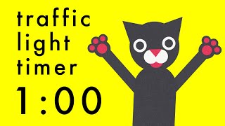 1 Minute Timer  Colour Change Traffic Light Cats Clock [upl. by Crandell]