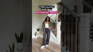 Wide leg jeans outfit ideas for millennials millennials millennialfashion millennialstyle style [upl. by Madian569]