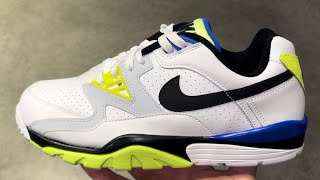 Nike Air Cross Trainer 3 Low White Volt Blue Shoes [upl. by Elvina]