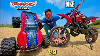 RC Traxxas Xmaxx Monster Car Vs Dirt Bike Vs Arrma Fireteam Unboxing amp Fight  Chatpat toy tv [upl. by Asiak784]