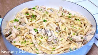 Fettuccine Alfredo con Pollo prepará Salsa Alfredo en casa con pocos ingredientes [upl. by Irab]