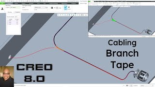 Creo Parametric 80  Branch Tape Cosmetic Feature  Cabling [upl. by Wiltz]