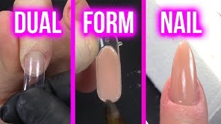 OMG EASIEST ACRYLIC NAIL EVER  How to Use Dual Forms to Create an Acrylic Nail [upl. by Genny]