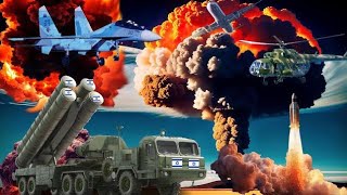 2 hours ago US F22 Raptor stealth fighter jets successfully destroy Russian military tank convoy [upl. by Rdnaskela967]