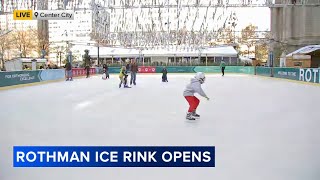 Rothman Rink in Dilworth Park opens for the 2024 holiday season in Philadelphia [upl. by Tak435]