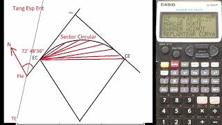 Replanteo de curva Espiral en Casio 5800p [upl. by Yessej668]