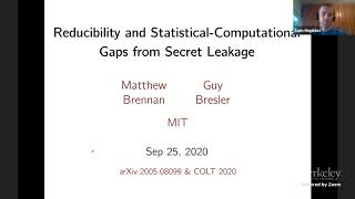 Reducibility and StatisticalComputational Gaps from Secret Leakage [upl. by Lucretia]