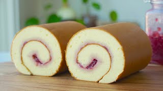 How to make perfectly soft Swiss Roll  The best Swiss roll recipe  Roll Cake recipe ASMR [upl. by Trumaine]