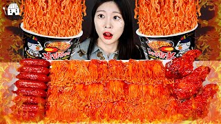 ASMR MUKBANG 직접 만든 불닭 버섯 양념치킨 소세지 먹방 amp 레시피 FRIED CHICKEN AND FIRE NOODLES EATING [upl. by Grimes]