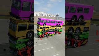 Mixed Rainbow Colour Cars amp Buses Fall Crash 13  BeamNGDrive [upl. by Anivlac452]