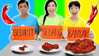 TANTANGAN MAKAN SEDIKIT SEDANG BANYAK  MAKAN AYAM LAVA PEDAS  Challenge Lucu  CnX Adventurers [upl. by Ellenar]