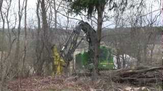 Deere 753J Feller Buncher Working [upl. by Nylrebma]