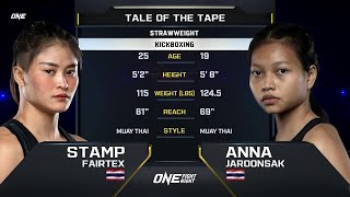 Stamp Fairtex vs Anna Jaroonsak  ONE Championship Full Fight [upl. by Ahsikym]