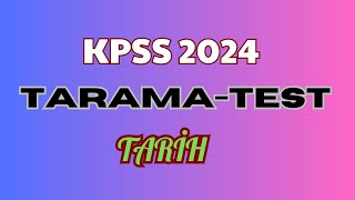 1 SINAV TARZI  KPSS Tarih Deneme Sınavı  KPSS 2024 [upl. by Ibot]