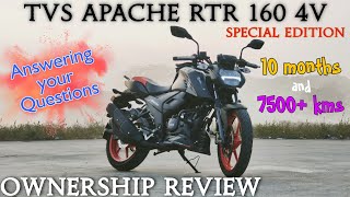 My Ownership Review of TVS Apache RTR 160 4v Special Edition  Answering your Questions in TAMIL [upl. by Ahseital]