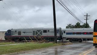 Amtrak Train Fast Moving Dearborn Heights Michigan Railroad Crossing amtrak train [upl. by Anirres469]