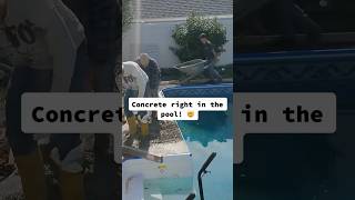 CONCRETE Spills in POOL Is this pool RUINED shorts poolbuilder failsvideo [upl. by Ellenrad]