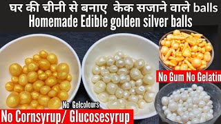 DIY Sugar Beads How to make cheapest edible golden Pearls 4 Cake Decor without Corn amp Glucose syrup [upl. by Tania]