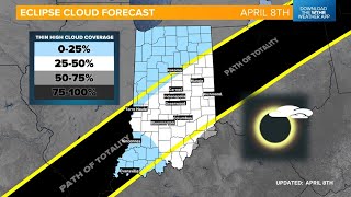 Satellite shows cloud coverage over Indiana ahead of Total Solar Eclipse [upl. by Ylicic]