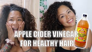 HOW amp WHY ACV RINSE TUTORIAL  BEFORE amp AFTER APPLE CIDER VINEGAR RINSE  CLARIFY SCALP  HAIR [upl. by Komarek]