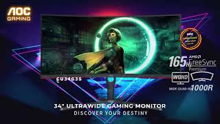 New AOC CU34G3S 34quot Ultra wide Gaming Monitor [upl. by Bryn796]