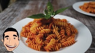 Pasta with Pancetta  Pasta with Italian Bacon and Tomato Basil Sauce  Italian Food Recipes [upl. by Barby356]