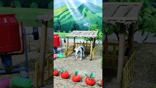 DIY Diorama Mini Farm  House For Cow diy diorama farmer farming cow toys [upl. by Aihsyla374]