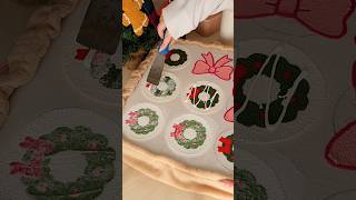 Christmas Garlands and Ribbons 🎀🎄punchneedleart diy mugrugs christmasornaments diycrafts diyc [upl. by Cirre]