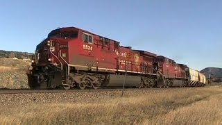 CP Train Spotting CP 8534 8649 amp DPU 8750 Struggles Uphill At Frank AB 44 101712 [upl. by Ernaline]