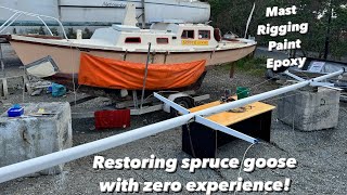 Priming the MAST finally  BOWRAIL primer coat  Restoring SPRUCE GOOSE with ZERO experience Ep 8 [upl. by Anihpesoj]