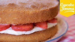 Classic Victoria Sponge Cake Recipe  Cupcake Jemma [upl. by Fleischer]