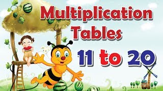 Learn Multiplication Tables of 11 to 20 with Revision  Learn Musical Tables from 11 to 20 [upl. by Dlareg]