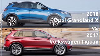 2018 Opel Grandland X vs 2017 Volkswagen Tiguan technical comparison [upl. by Crosby]