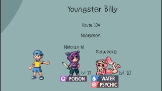 Moemon Star Emerald  Route 104 Youngster Billy [upl. by Ainak934]