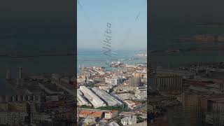 Vertical video Naples Italy Panorama of the city overlooking the port Daytime Aerial View [upl. by Magena]