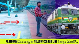 Railway Station Platform మీద ఉన్న ఈ Yellow Colour లైన్ కి అర్ధం ఏమిటి 🤔🚂🇮🇳 railway indianrailways [upl. by Charin]