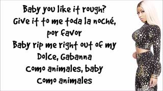 Nicki Minaj  Animales Verse Lyrics Video HD [upl. by Lledniw]