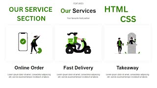 Our Services Section Using HTML amp CSS  Modern Design [upl. by Inahc692]