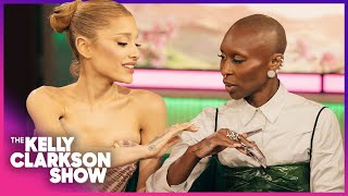 Ariana Grande amp Cynthia Erivo Give Kelly Clarkson Wicked Tattoo Tour [upl. by Bekah]