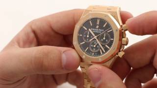 Audemars Piguet Royal Oak Chronograph 41mm 18k rose gold 26320OR Luxury Watch Review [upl. by Pape]