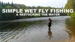 238 Fishing Wet Flies amp Restocking Our Trout Water  Fly Fishing UK [upl. by Airot147]