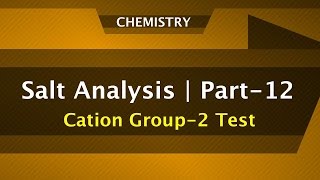 Salt Analysis Part12  Cation Group2 Test  Chemistry Engineering Entrance Preparation [upl. by Silber337]