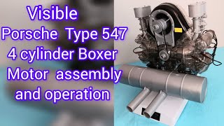 porsche carerra visible 4 cylinder engine model kit assembly and operation video [upl. by Swor345]