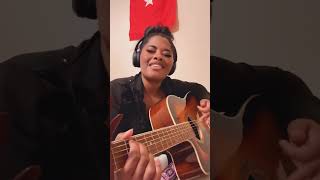 Don’t Wake Me Up  Chris Brown  Guitar Sarah Madeleine Vocal Cover shorts [upl. by Ahsillek]