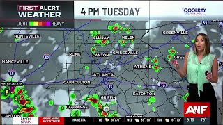 First Alert Forecast Spotty Storms Today Dry Weather Returns [upl. by Ydnolem]