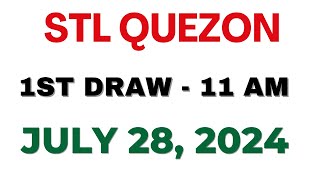 STL Quezon 1st draw result today live 28 July 2024 [upl. by Nnyllatsyrc610]