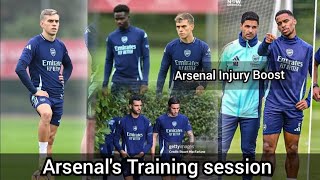 INSIDE ARSENALS INTENSE TRAINING SESSION AS KEY PLAYERS RETURN TO SHAKE UP THE SQUAD [upl. by Atinauq]