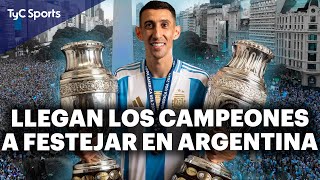 EN VIVO 🔴 LOS BICAMPEONES DE LA COPA AMÉRICA LLEGAN A ARGENTINA  FESTEJOS LOCURA HINCHAS Y MÁS [upl. by Ahterahs483]