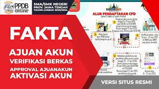 FAKTA AJUAN AKUN VERIFIKASI BERKAS DAN AKTIVASI AKUN PPDB SMASMK NEGERI PROV JATENG 20232024 [upl. by Oniliuqnart551]