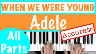 How to play WHEN WE WERE YOUNG  Adele Piano Chords Tutorial [upl. by Lrig]